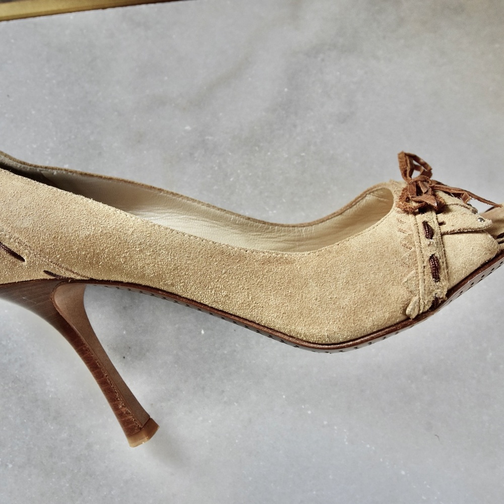 🌻Dior🌻 Suede Open-Toe Moccasin Heel - Picture 5 of 15
